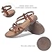 Veittes Women's Casual Flat Sandals,Fashion Braided Criss Cross Strap Braided,Adjustable Ankle Straps,Open Toe Summer Sandals,Light Brown,11 US,2207023-2