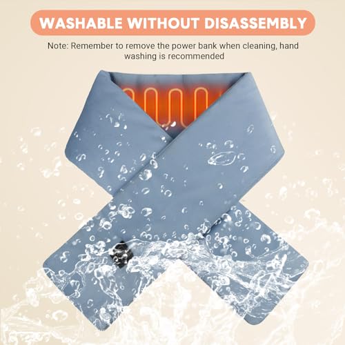 Mumufy 4 Pcs USB Heated Scarf Rechargeable Neck Heating Pad Warmer Three Temp Setting for Mom Dad Thanksgiving Winter Gift for Christmas, No Battery, No Power Bank4