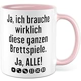 Tasse de jeu de société avec inscription « Ja, ich brauchche wirklich diese...