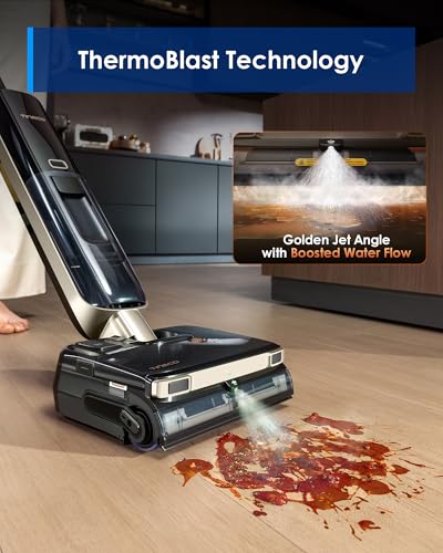 Image of Tineco Floor ONE S9 Master Wet Dry Vacuum Cleaner, StreakFree Scraper, ThermoBlast Tech, Hot Water Mopping, 3.9inch Ultra-Slim Body, 23kPa Suction, Flashdry Self-Cleaning System