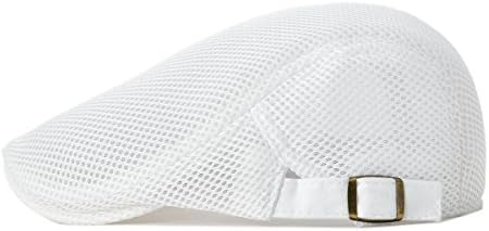VOBOOM Men Breathable Mesh Summer Hat Adjustable Newsboy Beret Ivy Cabbie Flat Cap