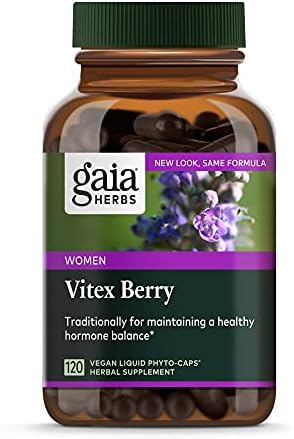 Gaia Herbs Vitex Berry (Chaste Tree) - Supports Hormone Balance & Fertility for Women - Helps Maintain Healthy Progesterone Levels to Support Menstrual Cycle Health - 120 Vegan Caps (60-Day Supply)