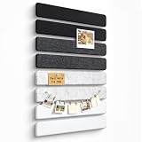 Filz Pinnwand Selbstklebend mit 40 Pinnnadeln, 8 Stück Pinnwand Bar Streifen Filzboard Memotafeln Fotos Filzplatte Bulletin Board Wanddekoration für Zuhause, Büro