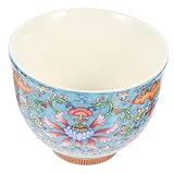 CLISPEED Vintage Keramik Teetasse mit Blumenmuster Handbemalter Chinesischer Tee Wasserbecher...
