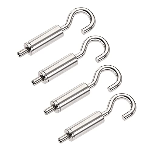 Image of uxcell Picture Hanging Wire Hook, 4pcs 7mm Open Adjustable Copper Hooks for Home Picture Art Gallery Picture Display Kit