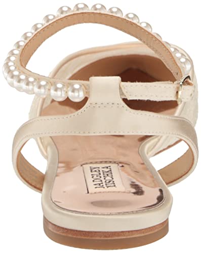 Badgley Mischka Women's Fawn Ballet Flat, Ivory Satin, 8.5 #TOP2