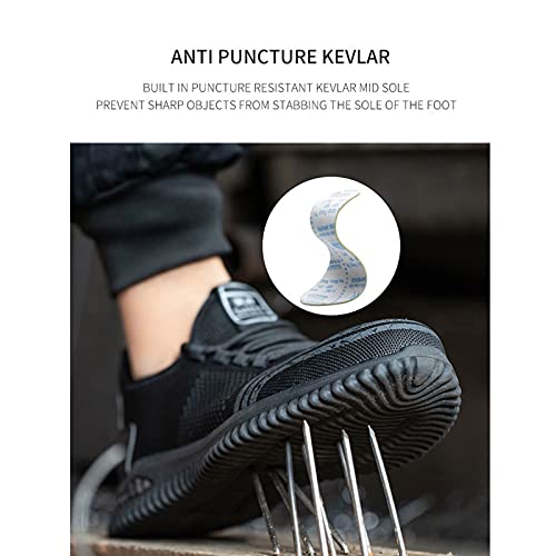 fayengan Safety Work Shoes Steel Toe Sneaker for Men Women Lightweight Breathable Slip Resistant Outdoor Protection Footwear Indestructible Shoe (Color : Red, Size : 8US)3