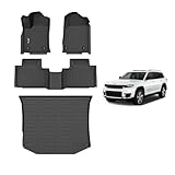 AIPOIL® Floor Mats & Cargo Liner Set for Jeep Grand Cherokee 2016-2021/ Grand Cherokee WK 2022 2023 (Not for L) | TPE All Weather Protection Heavy Duty Non-Slip Automotive, Black