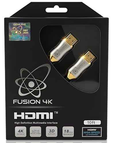 Fusion4k 4K HDMI Cable 10 Feet - High Speed 18Gbps | 4K@60Hz 2K@144Hz 1080p@240Hz | HDR ARC Dolby Atmos | Braided Cord for PS5, Xbox Series X, Apple TV, Roku, Soundbar, Gaming Monitor