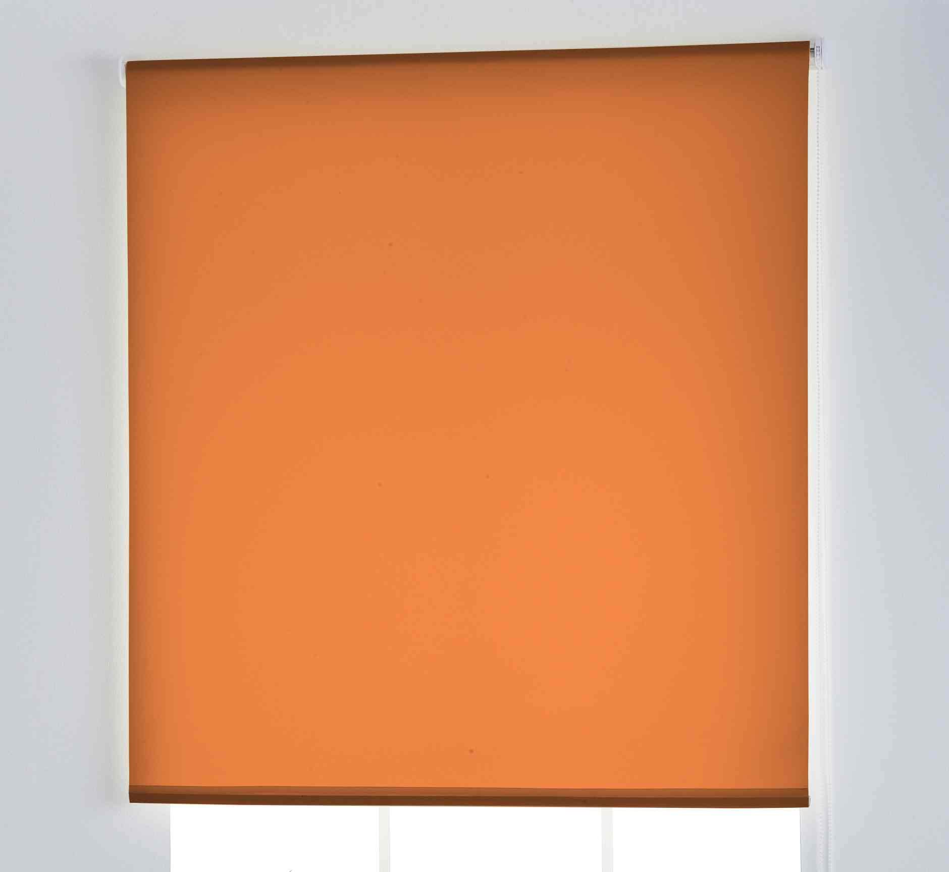 Light Translucent Smooth Roller Blind for Windows, Indoors, Folding, Kitchen, Blinds and Doors (110 x 230 cm, Orange)