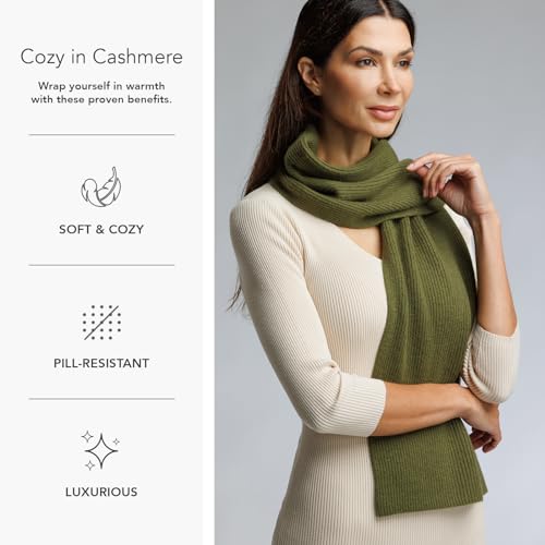 Fishers Finery Women's 100% Cashmere Ribbed Knit Winter Scarf | Black Label Box3