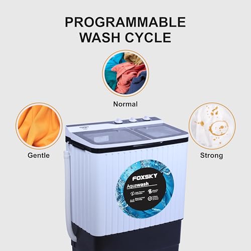 Image of Foxsky 8.0 kg Semi-Automatic Top Load Washing Machine Appliance (Aqua Wash)