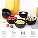 TP 10 Ounce Bowl Set of 6, 4.5” Melamine Bowls for Appetizer Snacks Ice Cream Dipping Sauce Side Dish, Unbreakbale and lightweight, Black
