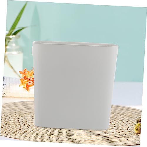 Caneca de basura rectangular de plástico color gris claro miniatura 4