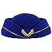 Airline Stewardess Flight Attendant air Hostess Fashion Vintage Looking Hat (Royal Blue)