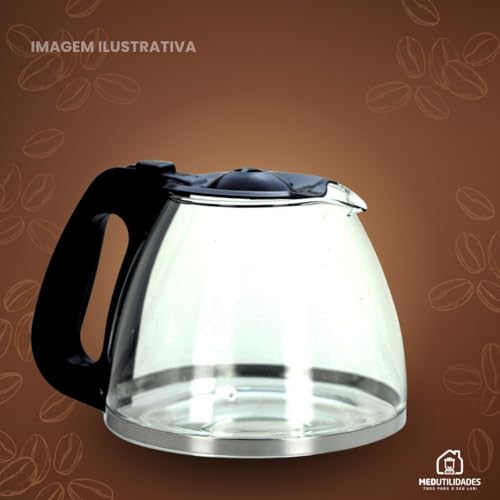 Jarra de Vidro Reposição Para Cafeteira Arno Subito/Subito Inox Preta Duravel Resistente