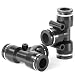 Tailonz Pneumatic 10 Pack PE-1/4 Plastic Push to Connect Fittings Tube Connect tee 1/4 inch od Push Fit Fittings Tube Fittings Push Lock (tee 1/4)