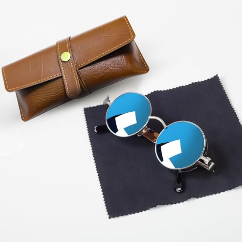 Image of Personalized Leather Goggle Cover | Custom Name | Unisex Faux Leather Eyewear Case with Button Closure | Travel-Friendly & Durable Sunglasses Holder for Men & Women