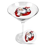 Snowy River Cocktail Toppers - Edible Topper for Cocktails, Milk Shakes, Cakes and Ice Cream (Santa, 6 Pack)