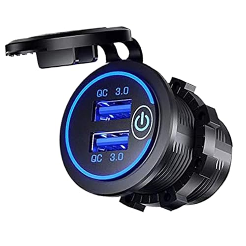Cargador de teléfono para coche, cargador de teléfono para coche, cargador de teléfono móvil impermeable de 2 puertos - Cargador de teléfono portátil, cargador de coche de 45 W, carga rápida para