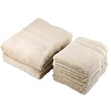 【ecotton technology】エコなフェイスタオル4枚とバスタオル2枚のお得なセット 綿１００％ HOTEL STYLE エコなコットンから作られた環境にやさしいタオル リサイクルよりエコなプレサイクル SDGs フェイス(34*80cm),バスタオル(60*120cm)選べる7色/ベージュ