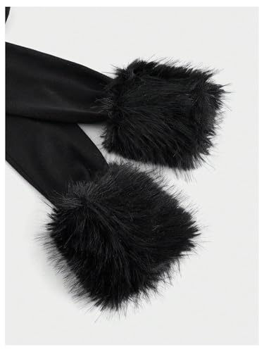 WDIRARA Women's Fuzzy Shrug Cardigan Sweater Long Sleeve Open Front Knit Cropped Outerwear3