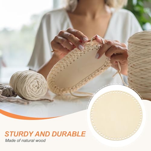 Base ronde en bois pour fabriquer un sac au crochet rigide stable - 3
