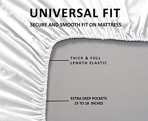 Destiny Collection 1800 Thread Count Luxurious Heavy Egyptian Cotton 6-Pcs Sheet Set (1 Fitted, 1 Flat, 4 Pillowcase) Fits Mattress 30-34'' Deep Pocket (King Size Sheets For Bed (Solid, Beige) #TOP3