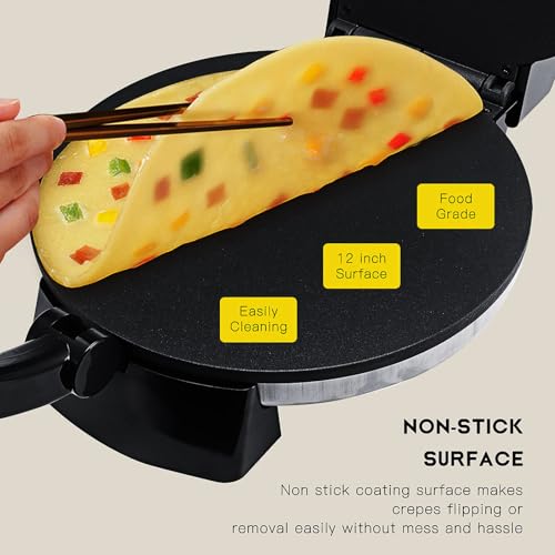 Machine à roti électrique 2000W de 30 cm avec plaques antiadhésives