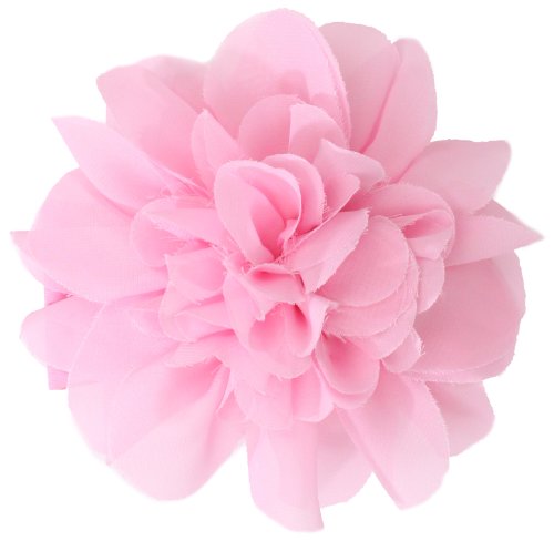 Mud Pie Baby-Girls Newborn Chiffon Flower Soft Headband, Pink, One Size
