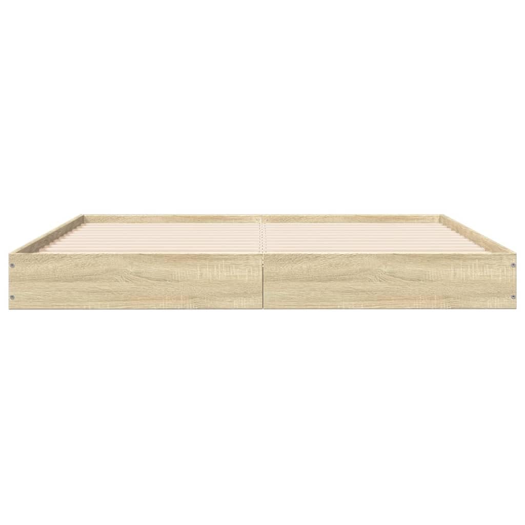 Bedframe bewerkt hout betongrijs 160x200 cm Bedframe bewerkt hout betongrijs 160x200 cm
