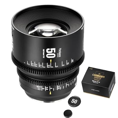 7artisans 35mm T1.5 Full Frame Prime Cine Lens for Mirrorless Cameras, Multi-Layer Coating Cinematic Large Aperture 43.5mm Image Circle Cinema Lens (75mm T1.5 for Leica L)