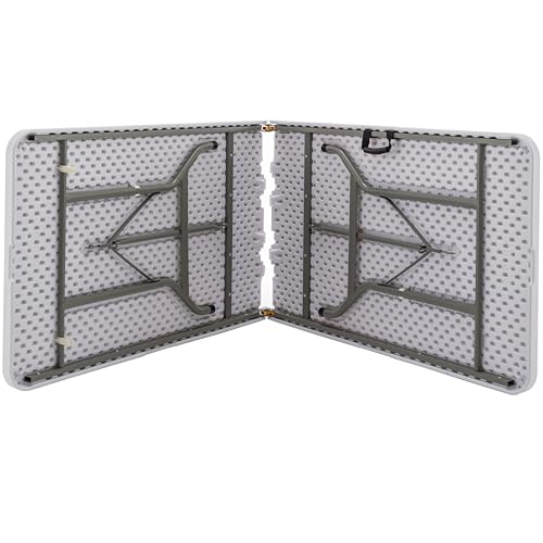 Image of BTEXPERT Set of 2, 96 inch Long 8-Foot White Plastic Folding Table Portable 30 inch Wide, 29 inch High, Indoor Outdoor Events Banquet Dining Party Patio