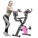 Merax Workout Bike For Home - 2 In 1 Recumbent Exercise Bike and Upright Indoor Cycling Bike Positions, 16 Level Magnetic Resistance Exercise Bike, Foldable Stationary Bike Machine, Fitness Bike