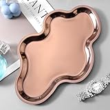 KELLYPOLLY Cloud Shaped Jewelry Tray - Stainless Steel Jewelry Display Tray & Organizer Dish in Rose Gold, Nordic Style Vanity Tray for Rings, Earrings, Keys (Rose Gold)