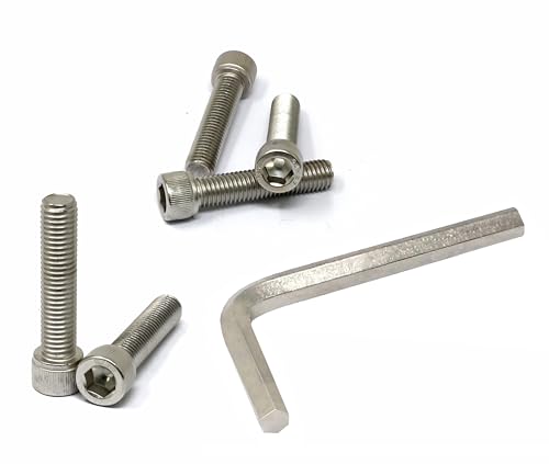 Image of iexcell 5 Pcs M12 x 55mm Thread Pitch 1.75 mm Stainless Steel 304 Hex Socket Head Cap Screws Bolts Kit