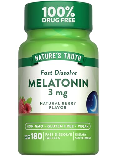 Nature's Truth Melatonin 3mg Fast Dissolve Tablets | 180 Count