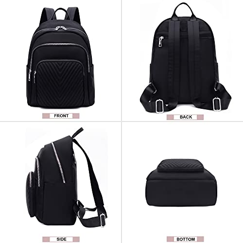 Bmvmb Women Backpack Nylon Shoulder Bag Casual Lightweight Backpacks Rucksack Daypack For Women(Black (Large Size)) #TOP4