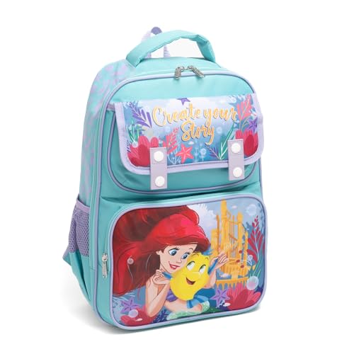 Ruz - The Little Mermiad Ariel Large School backpack with Padded Back and Adjustable Straps, Blue, A282354