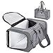 Petsfit Transporttasche Katze & Hundetasche Flugzeug | Flugtasche für Hunde & Transportbox Katze | Flugtaugliche Haustiertasche | Sicherer Transport in Auto, Flugzeug und Bahn, S/Grau