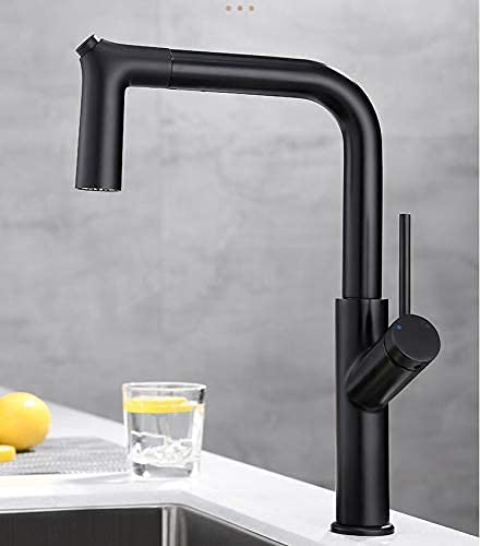 Robinet extractible pour cuisine avec mitigeur pivotant monotrou