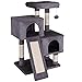 lionto Árbol rascador árbol para escalar árbol rascador para gatos Altura 90 cm Gris oscuro