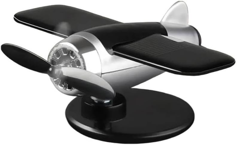 Solar Powered Rotating Airplane Car Dashboard Ornament 360 Degree Auto Spin Decor Compatible with Car Models Universal Fit(Color Name: Red)