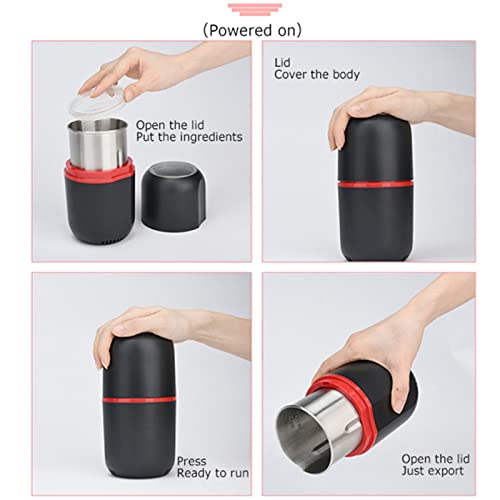 Boyuan Molinillo de café eléctrico, Molinillo de Hierbas con Cuchillas de Acero Inoxidable, Gran Capacidad de 120 g… - Imagen 8