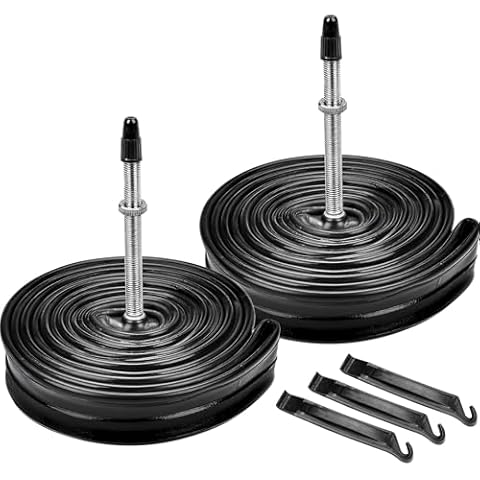 BEAUGIREW 2 Pack 700C Road Bike Tubes 700 x 25C/28C/30C/32C FV 60mm Long Presta Valve Bicycle Inner Tubes Compatible with 700x25C 700x26C 700x27C 700x28C 700x29C 700x30C 700x31C 700x32C Road Tire Tube Cover