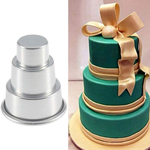 DIY Mini 3-Tier Cupcake Pudding Alloy Pan Chocolate Cake Mold Baking Pan Mould(Cake Mold Set) - Thumbnail 4