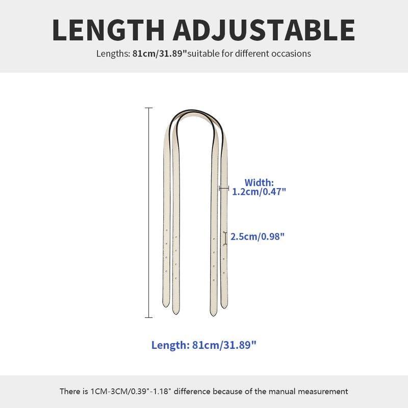 Bag Strap Leather Strap Purse Straps for Handbag Replacement Straps for Handbags Leather Purse Strap Handbag Strap Ivory image 2
