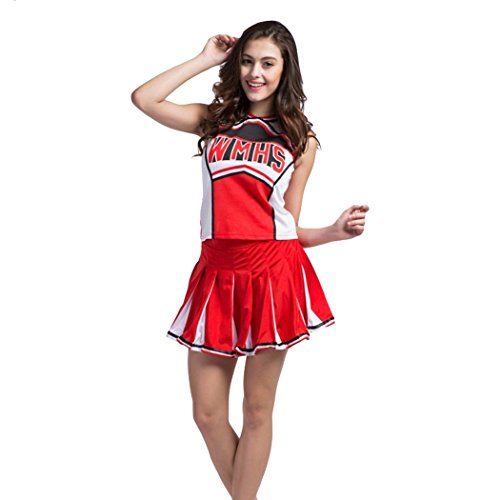 Ladies Sexy Varsity High School Cheer Girl Sexy Cheerleader Costume Uniform Halloween Fancy Dress Costume - Image 3
