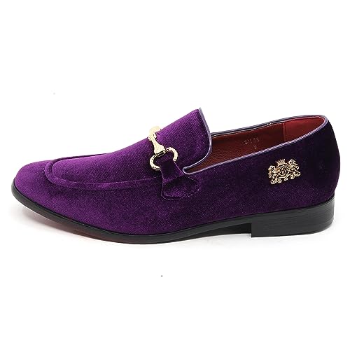 Image of Men's Velvet Designer Classic Dress Tuxedo Smoking Slipper Loafers Slip On Shoes SM-56