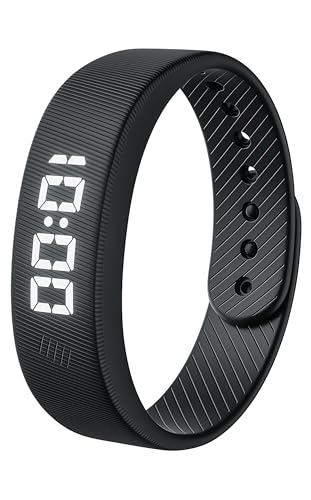 Gosasa Lightweight LED Digital Sport Watch Waterproof Fitness Tracker with Calorie Counter, Pedometer, Vibrating Alarm, USB Rechargeable Silicone Wristband for Men Women (Black)